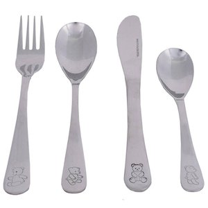 Conjunto de Talher Infantil em Aço Inox - 4 Peças - Mimo Style