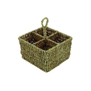 Porta Talher Quadrado em Rattan Natural