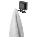 Ver imagem 3 de Gancho Duplo Parede Preto Fosco + Fixação Ventosa Multiuso