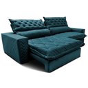 Ver mais imagens de Sofá Retrátil e Reclinável 2,15m Molas Ensacadas Cama Inbox Spazus com Bordado 3d Velusoft Petró