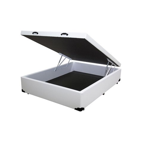 Cama Box Baú Casal Acolchões Suede Bege 41x138x188