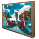 Ver imagem 3 de Quadro Decorativo Caixa Os Barcos Tacolado Moldura Caixa Alta 4,5cm Madeira com Vidro 30 X 40cm