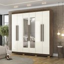 Ver imagem 7 de Guarda Roupa Casal 6 Portas 2g Espelho 218 Cm Imbuia Champanhe Vlr