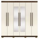 Ver imagem 1 de Guarda Roupa Casal 6 Portas 2g Espelho 218 Cm Imbuia Champanhe Vlr
