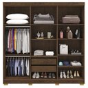 Ver imagem 2 de Guarda Roupa Casal 6 Portas 2g Espelho 218 Cm Imbuia Champanhe Vlr