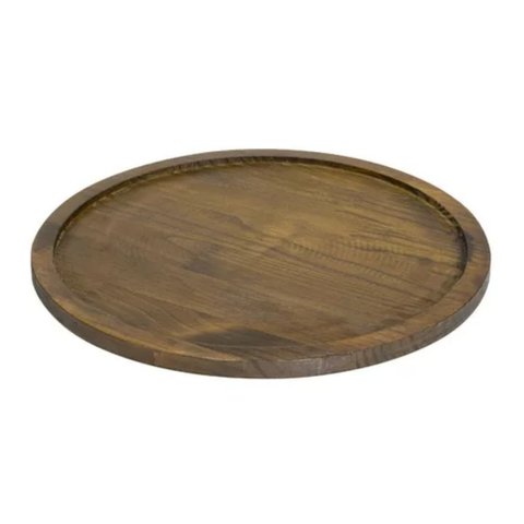 Kit C/ 8 Bandeja Madeira Maciça Redonda de Pizza Forma 40cm
