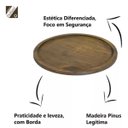 Ver imagem 4 de Kit C/ 8 Bandeja Madeira Maciça Redonda de Pizza Forma 40cm