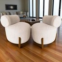 Ver mais imagens de Kit 2 Poltronas Decorativa Mônaco Veludo Marfim