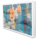 Ver imagem 1 de Quadro Decorativo Caixa Alta com Vidro Abstrato Aquarelado TaColado Moldura Branca 40x60cm