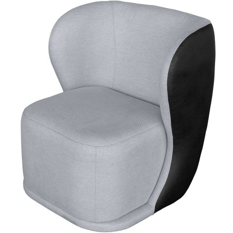 Poltrona para Sala e Escritório Base Giratória Corven Corino Preto/linho Cinza