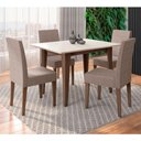 Ver imagem 1 de Conjunto Sala de Jantar Retangular Mesa Kate 120cm e 04 Cadeiras Josi Amêndoa com Off White