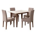 Ver mais imagens de Conjunto Sala de Jantar Retangular Mesa Kate 120cm e 04 Cadeiras Josi Amêndoa com Off White