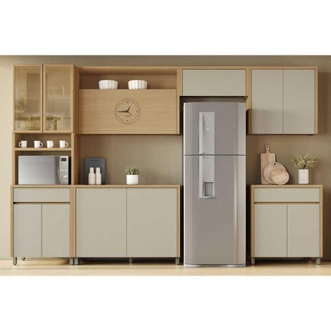 Cozinha Completa Condessa 6 Peças (3aéreos+2balcões+1paneleiro) C6p93 Carvalho/cinza - Nesher