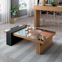 Ver imagem 2 de Mesa de Centro Poly com Espelho para Sala de Estar Freijó/ Preto 5094 - Bela Móveis