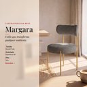 Ver imagem 2 de Cadeira Sala de Jantar Margara Kit 6 Aço Dourado Bouclê Ted D03 - D'Rossi