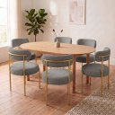 Ver imagem 1 de Cadeira Sala de Jantar Margara Kit 6 Aço Dourado Bouclê Ted D03 - D'Rossi
