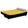 Sofá Cama Casal com Pés de Alumínio Sara Suede Amarelo - Matrix - 3