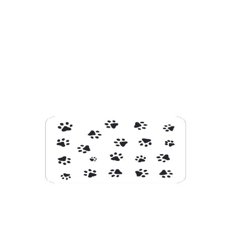 Linha Pet / Tapete Eva - Jogo Americano, Branco Patinhas de Cachorro - Pacote com 3 Unidades