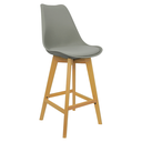 Ver imagem 2 de Kit 4 Banquetas Monty Leda Luisa Saarinen Alta Base Fixa Madeira