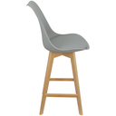 Ver imagem 4 de Kit 4 Banquetas Monty Leda Luisa Saarinen Alta Base Fixa Madeira