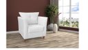 Ver imagem 3 de Poltrona Decorativa Isis Couro Branco Pés Madeira Mz Decor