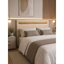 Ver imagem 1 de Cabeceira de Cama Box Gabriela Quen Size 160cm Veludo:Veludo Bege