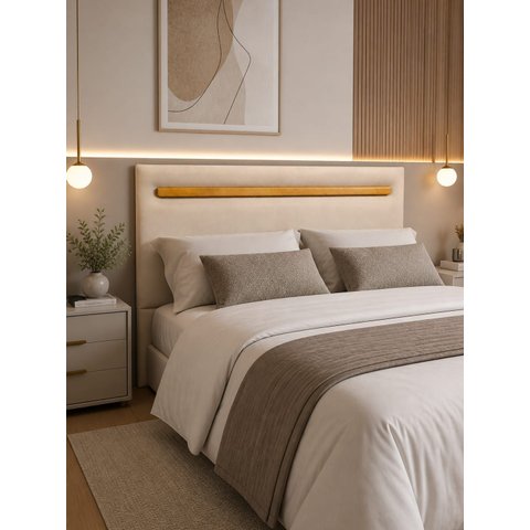 Cabeceira de Cama Box Gabriela Quen Size 160cm Veludo:Veludo Bege