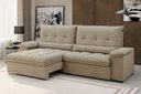 Ver imagem 1 de Sofá Arezzo Retrátil/Reclinável 4Lugares Suede Capuccino 2,15m - Xflex