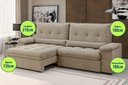 Ver imagem 2 de Sofá Arezzo Retrátil/Reclinável 4Lugares Suede Capuccino 2,15m - Xflex