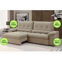 Ver imagem 2 de Sofá Arezzo Retrátil/Reclinável 4Lugares Suede Capuccino 2,15m - Xflex