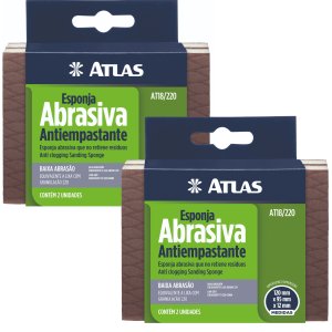 Kit 02 Pares Esponja Abrasiva Baixa Abrasão Antiempastante Granulação 220