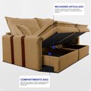 Ver imagem 6 de Sofá Baú sem Caixa Retrátil 2,00m Softgel Bonnie Boucle Caramelo Cama Inbox