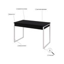 Ver imagem 4 de Mesa Office 120x60x75cm C/02 Gavetas Kuadra Preto Ônix - Est.branca