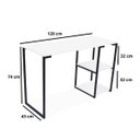 Ver mais imagens de Mesa com Prateleira Industrial Nicola 120 Preto Tampo Branco