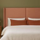 Ver imagem 4 de Cabeceira Cama King 210cm Estofada Linho ou Veludo Editável Cor:veludo Slim Rose