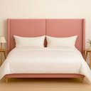 Ver imagem 1 de Cabeceira Cama King 210cm Estofada Linho ou Veludo Editável Cor:veludo Slim Rose