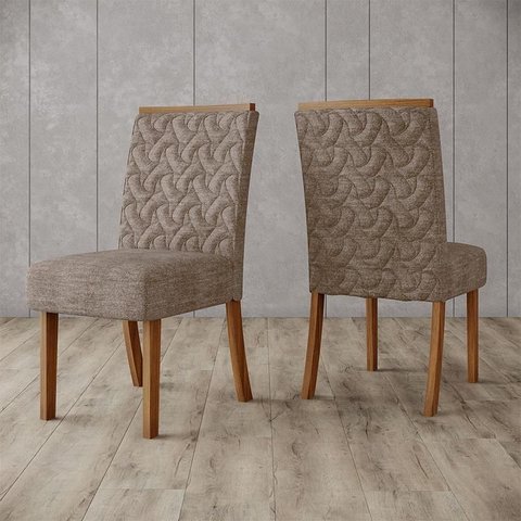 Cadeira para Mesa de Jantar Esther Ambiente Kit 02 Peças Nature Cacao – Henn