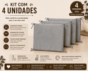 Ver imagem 1 de Kit 4 Almofadas para Cadeira 40x40x3cm Assento Encosto Espuma D28 com Amarração Cinza