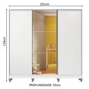 Ver imagem 3 de Guarda-Roupa Infantil Madesa Logan 100% MDF 3 Portas de Correr com Espelho com Pés Branco Cor:Branco