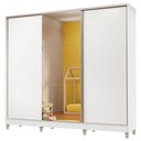 Ver imagem 2 de Guarda-Roupa Infantil Madesa Logan 100% MDF 3 Portas de Correr com Espelho com Pés Branco Cor:Branco