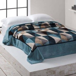 Cobertor Corttex Microfibra Home Design Cinta Saulo Acqua - 1