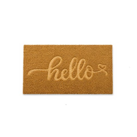 Capacho Retangular Fibra de Coco Base Pvc 60x33cm - Komeco Hello