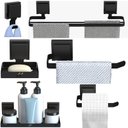 Ver imagem 5 de Kit Acessórios de Banheiro Ventosa Preto 6 Peças Duplo F.max