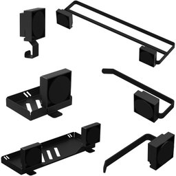 Kit Acessórios de Banheiro Ventosa Preto 6 Peças Duplo F.max - 6