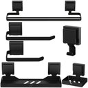 Ver imagem 1 de Kit Acessórios de Banheiro Ventosa Preto 6 Peças Duplo F.max