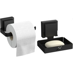 Kit Acessórios de Banheiro Ventosa Preto 6 Peças Duplo F.max - 4