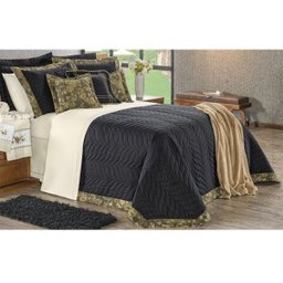 Kit Cobre Leito Queen Arsenal Microfibra 180 Fios 3 Peças Preto - Vilela Enxovais - 1 Kit Cobre Leito Queen Arsenal Microfibra 180 Fios 3 Peças Preto - Vilela Enxovais - 1