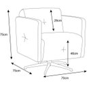 Ver imagem 3 de Kit 2 Poltronas Decorativas Astúria Base Giratória Couro Preto - Mempra
