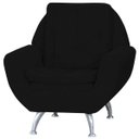 Ver imagem 2 de Kit 2 Poltronas Decorativas 1 Lugar com Pés de Alumínio Glória Suede Amassado Preto - Matrix
