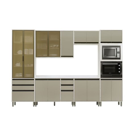 Cozinha Modulada Completa 6 Peças com Tampo Linea Luciane Móveis